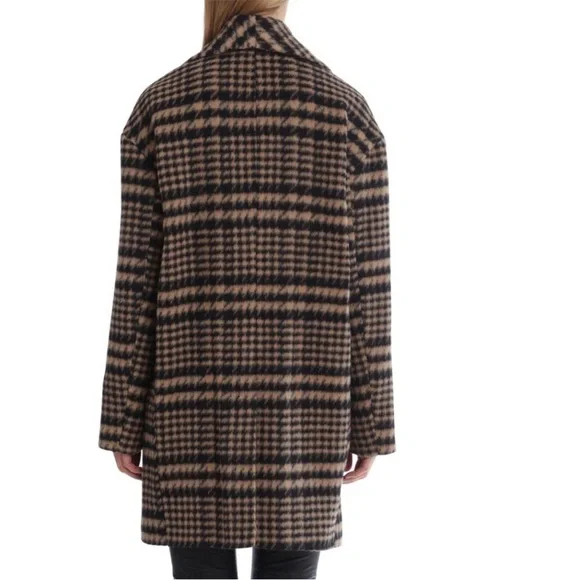 NWOT Anthropologie Avec Les Filles Houndstooth Plaid Wool Blend Coat Jacket M - Picture 4 of 15